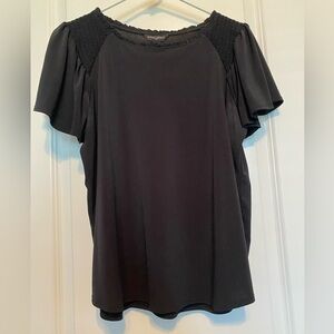 Banana Republic Blouse Black Short Sleeved Medium